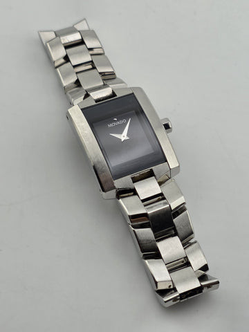 Movado 84.C1.415.A Swiss Quartz Stainless Steel Rectangular Museum Watch. 22mm.