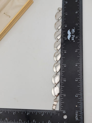 Rare Antique  Mid Century Posins Sterling Silver Bracelet W Original Box. 7.5 In