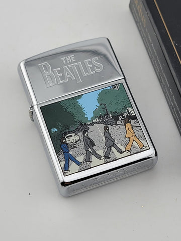Rare 1996 Retired  Beatles Abbey Road Zippo Lighter. Appears To Be Unfired W Box