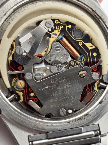 1987 42mm Breitling 80972 Jupiter Navitimer 3300 Quartz Watch. Untested. As-is.