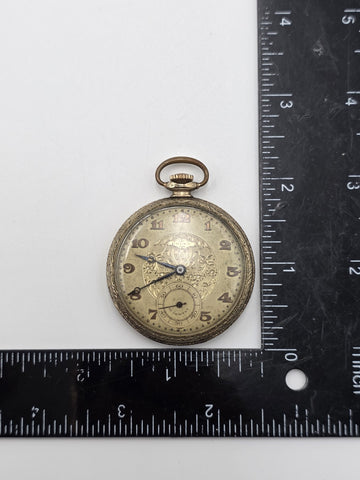 Rare Antique 1920 Gruen Guild 19  Pocket Watch GF Wadsworth Case Swiss. Works