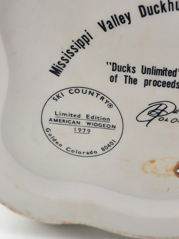 SKI COUNTRY WIDGEON BANDED DUCK MINI PORCELAIN DECANTER BOTTLE 1979 EMPTY
