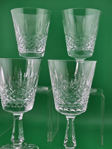Set Of 4 Antique Waterford Crystal Kenmare Water Goblet Glasses 6 3/4" H