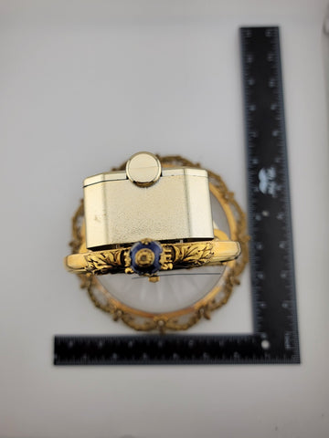 RARE HERMLE & SOHN 24K GOLD FABERGE EGG CRYSTAL CLOCK FOR ALL SEASONS. WORKING.