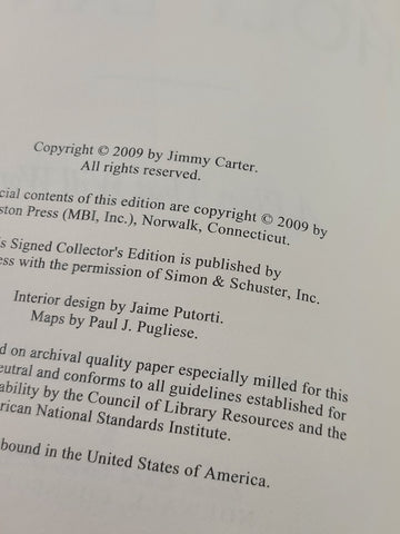 New Easton Press Jimmy Carter:  We Can Have Peace In The Holy Land SIGNED W COA.