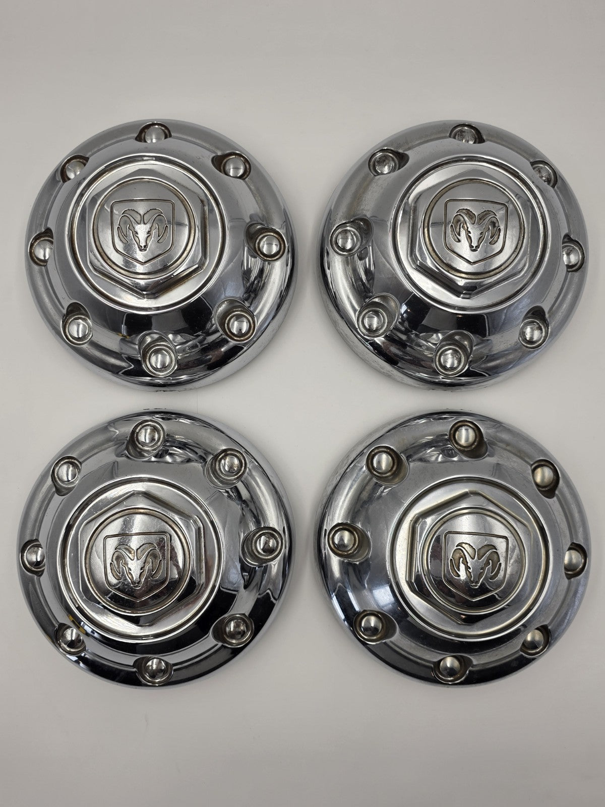4 DODGE 2500 RAM 52039098 OEM WHEEL CENTER CAP HUB DUST COVER 8 LUGS CHROME HEX