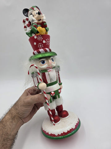 Hollywood Disney Mickey Mouse Wearing Sweater Wooden Christmas Nutcracker 14 In