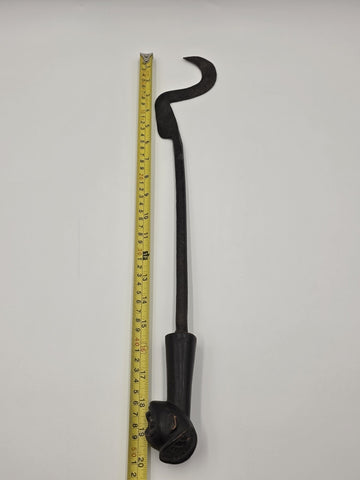 Rare OOAK Antique African Carved Wood Head & Iron Ceremonial Ritual Staff 20"