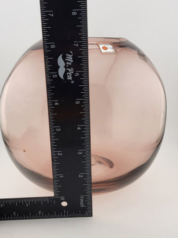 BLENKO Art Glass Round Ball Jar/Vase PURPLE AMETHYST FISH BOWL Style (Heavy)