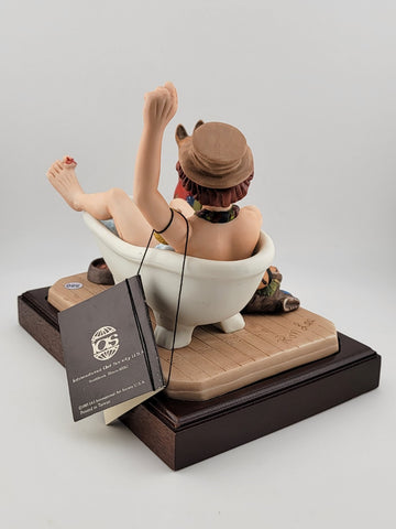 Vintage Ron Lee A Hard Days Bath Porcelain sculpture Carnival Of Clowns Signed