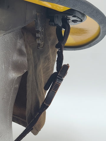 MSA Cairns 1044 2015 Yellow Firefighter Helmet Front Visor. Seen Fire Action.