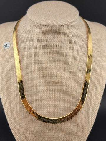 HAN Gold Vermeil over Sterling 925 Silver Italy 30 Inch Necklace. Double Sided.