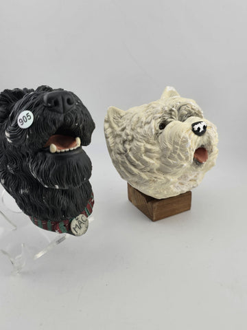 Set Of 2 Collectible Black &White scottie chalkware bossons dogs  England 1960s