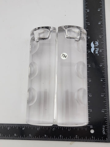Set Of 2 Towle Full Lead Crystal Column Candlestick Holders. Austria