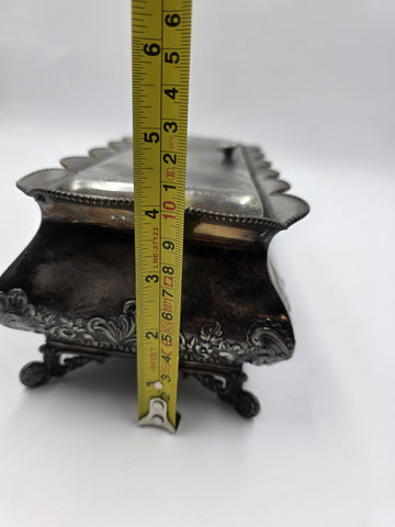 1890's Victorian Simpson Hall Miller Quadruple Plate Glove Box Velvet Lined Box