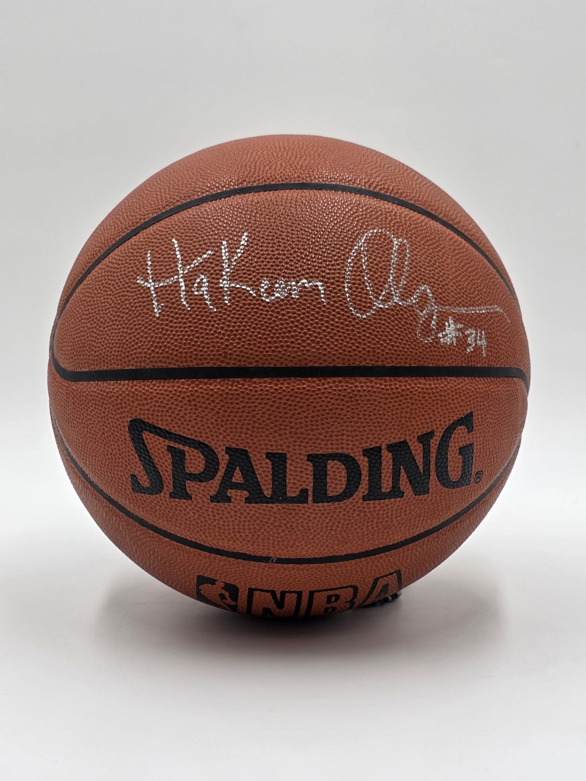 100% Original Hakeem Olajuwon Autographed Spalding Official  NBA Basketball.