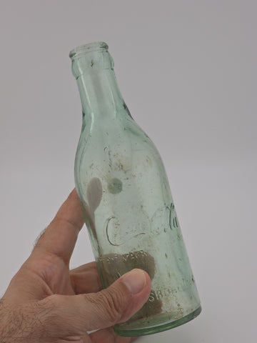 Rare Antique C1907 Straight Side Coca-Cola Bottle Greensboro NC Aqua Glass