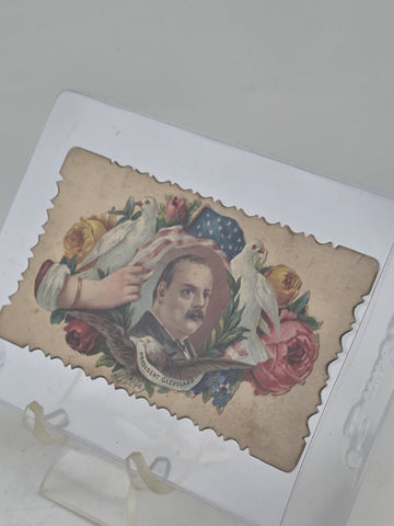 1880s-1890s Grover Cleveland 22nd & 24th U.S. President Decorative Calling Card