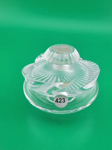 New Lalique Crystal Baptiste Perfume Bottle Made in France Sticker Paris.