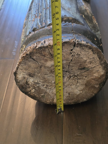 Antique 18th C XL Wooden Sculpture Of Virgin Marie Magdalene Hand Painted. 34 In