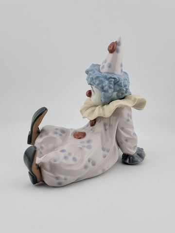 Vintage Retired LLADRO 1990 Glazed Porcelain Tired Friend Clown #05812. VG Cond.