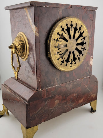 Rare Antique Medaille D'or Heavy Marble Mantle Clock Dated 1900. Working.