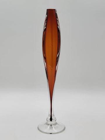Tom Anderson Glasshouse Studio Seattle Art Glass Pedestal Bud Vase Signed. 14 In