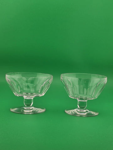 Pair Baccarat Talleyrand Crystal Sherbet Coupes Sherbet Glasses France Signed
