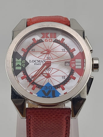 LOCMAN Cavallo Pazzo Chronograph Mother-of-Pearl Quartz Watch REF 161 Mens 40x47