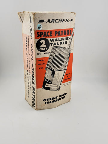 1970'S ARCHER SPACE PATROL WALKIE TALKIE 2-WAY TRANSCEIVER #60-3030 Untested