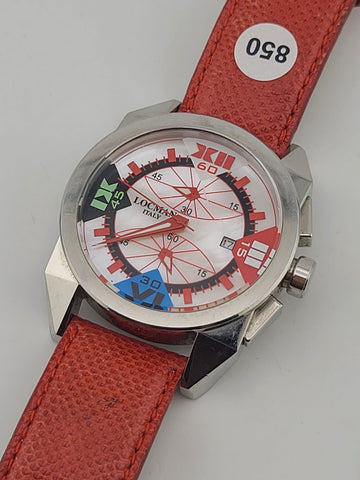 LOCMAN Cavallo Pazzo Chronograph Mother-of-Pearl Quartz Watch REF 161 Mens 40x47