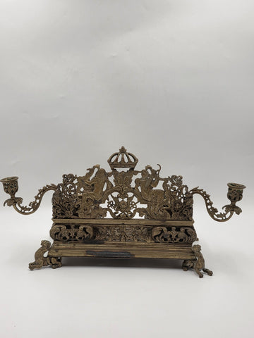 Antique 19th C Museum Quality Napoleon III French Gilt Bronze Figural Écritoire