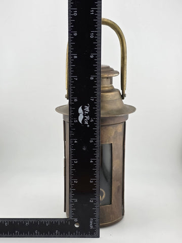 Antique Brass Oil Lantern Early 1900s Maritime Ship Hand Lamp w/ Wick