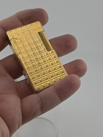 Vintage Collectible 1980's FLAMINAIRE France Gold Plated Gas Pocket Lighter.