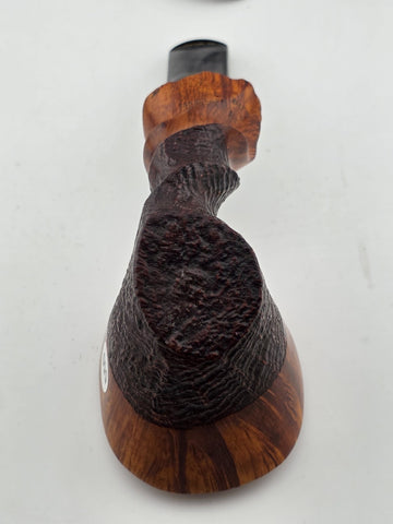Vintage Ben Wade Spiral Partially Sandblasted Bent Dublin Tobacco Pipe. Denmark.