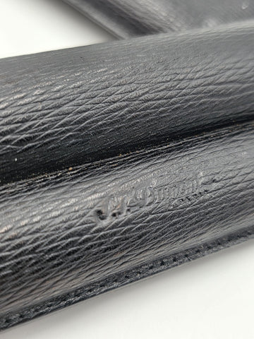 Vintage S.T. Dupont Black Grain Leather & Black Gold Cigar Case For 2 Cigars