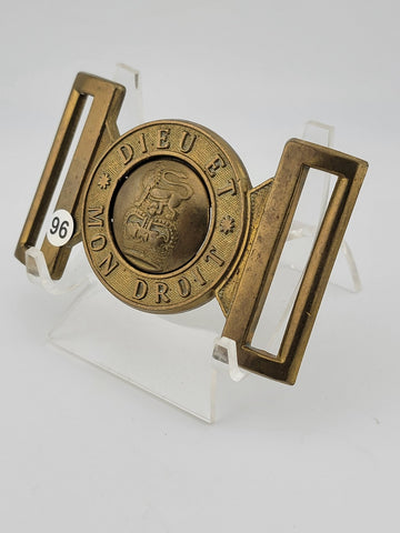 Antique 1902 WW1 British Army Cast Belt Buckle, Dieu Et Mon Droit . Clean Cond