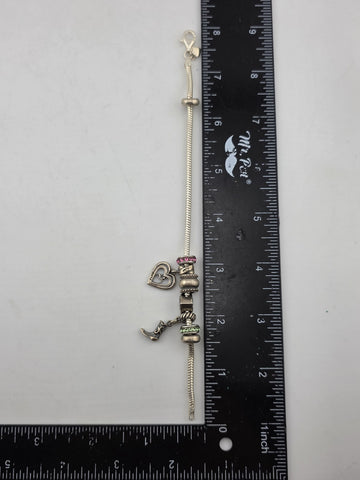 M. Anthony .925 Sterling Silver Mother Daughter Charm Bracelet Assorted W Charms