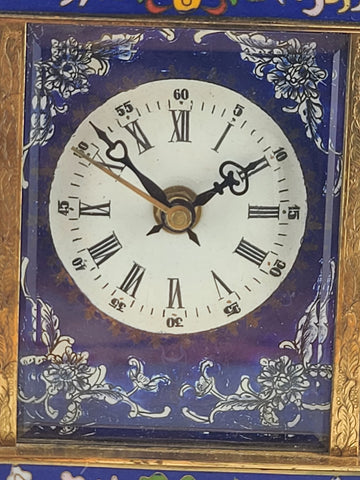 Vintage Exquisite Renaissance-Style Chinese Enamel & Cloisonne Clock. Working.