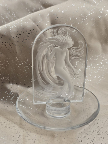 Vintage Lalique France Crystal Mermaid Water Dancer Signed Collectable Glass