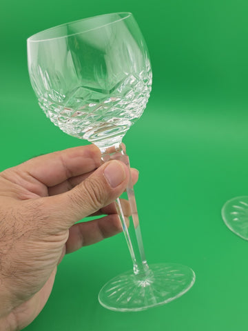 Set Of 4 Vintage Waterford Crystal Lismore Hock Wine Glasses Ireland 7 3/8"