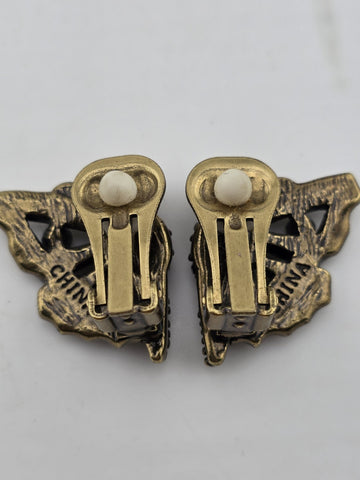 Vintage Heidi Daus Butterfly Garden Crystal Set, Cuff Bracelet, Ring & Earrings