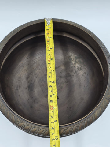 Rare Antique Bronze Centerpiece Jardiniere W Mythical Seahorse & Ring Handles.