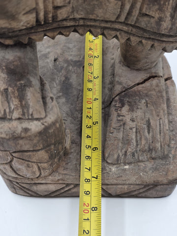 Rare Antique XL 26 In Yoruba African Wood Pregnant Lady Tribal Sculpture Nigeria