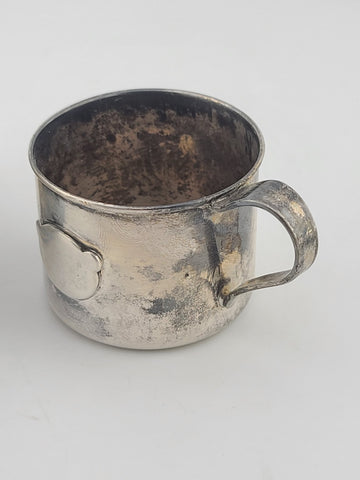 Pair Of Antique 19th C Victorian Sterling Silver Baby Cups 95g Christening Mugs