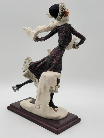 G.Armani Figurine Skating Lady Winter Capodimonte Sculpture Art 0542C New In Box