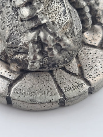 Ltd Ed. Fellwolf Pewter Dragon Goblet Fantasy Chalice Red Stones Signed 374/1000