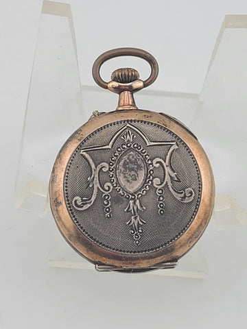Rare Antique Swiss 0.800 Silver Ladies Pocket Watch Enamel Dial C1890 Runs