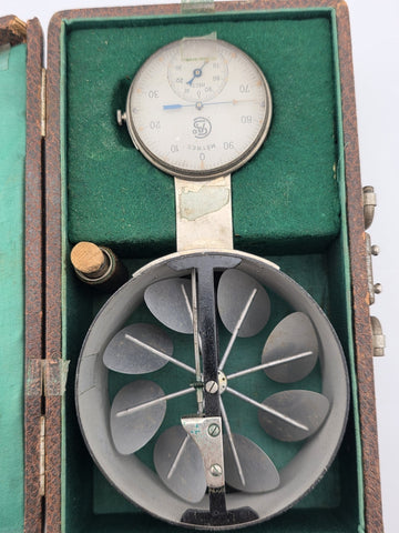 Antique 1918 WWI Anemometer Wind Meter Field Instrument W Case Used In France