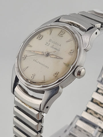 BULOVA 23 Sunburst Self Winding Watch. 23 Jewels 10BPAC Automatic 1950’s. Works.
